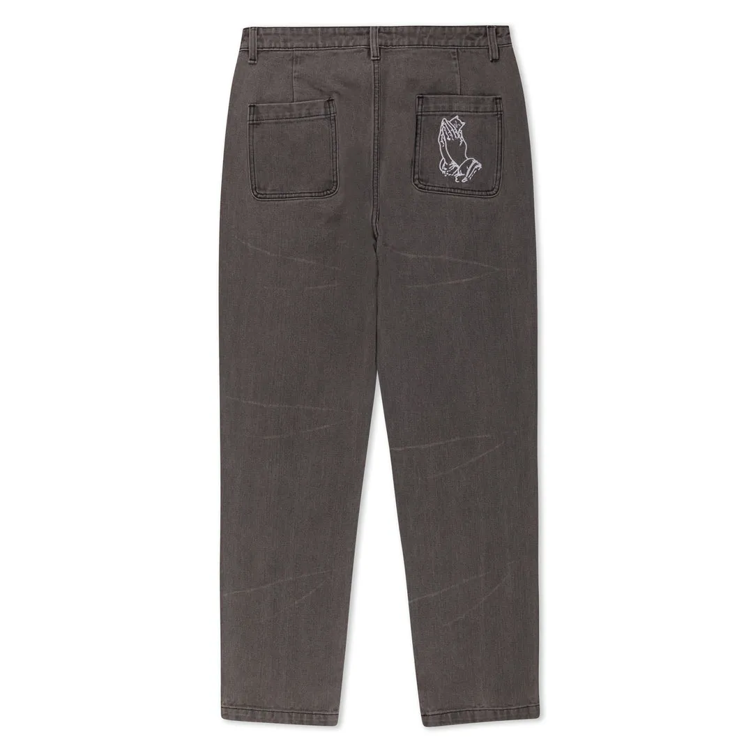 RIPNDIP LOS FELIZ DENIM PANTS-CHARCOAL STONE WASH