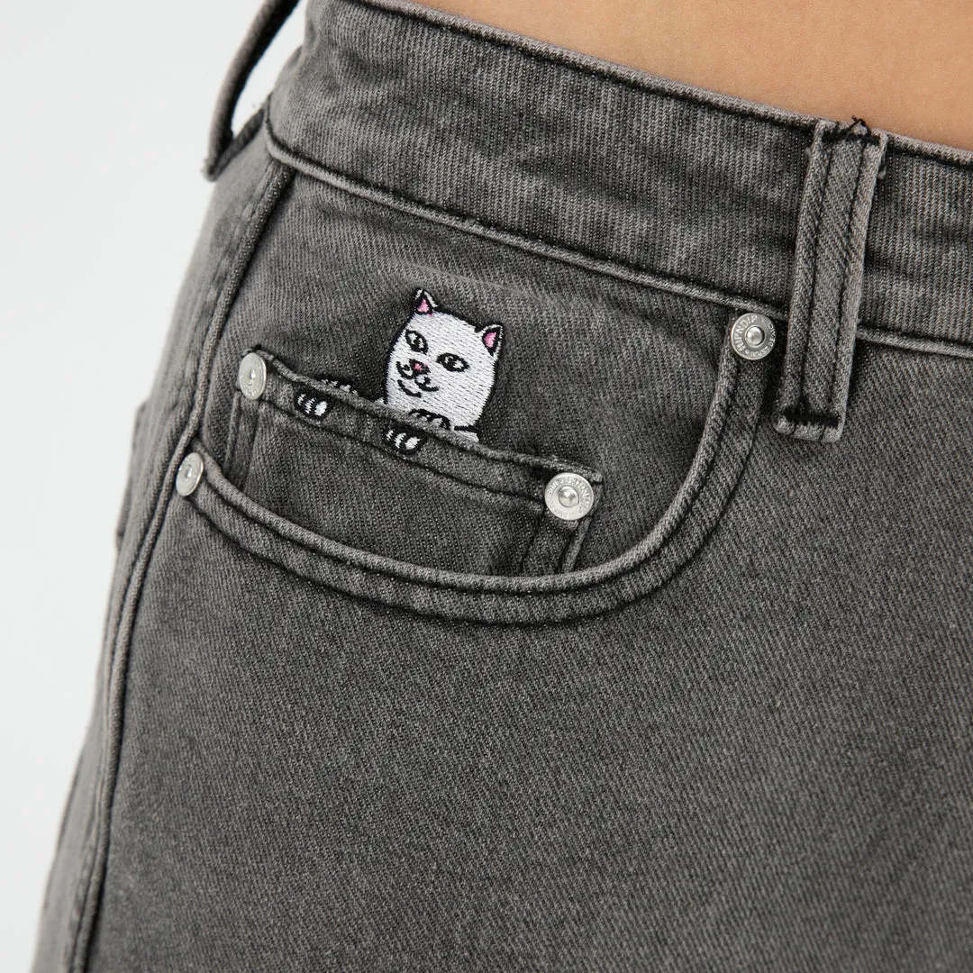 RIPNDIP LOS FELIZ DENIM PANTS-CHARCOAL STONE WASH