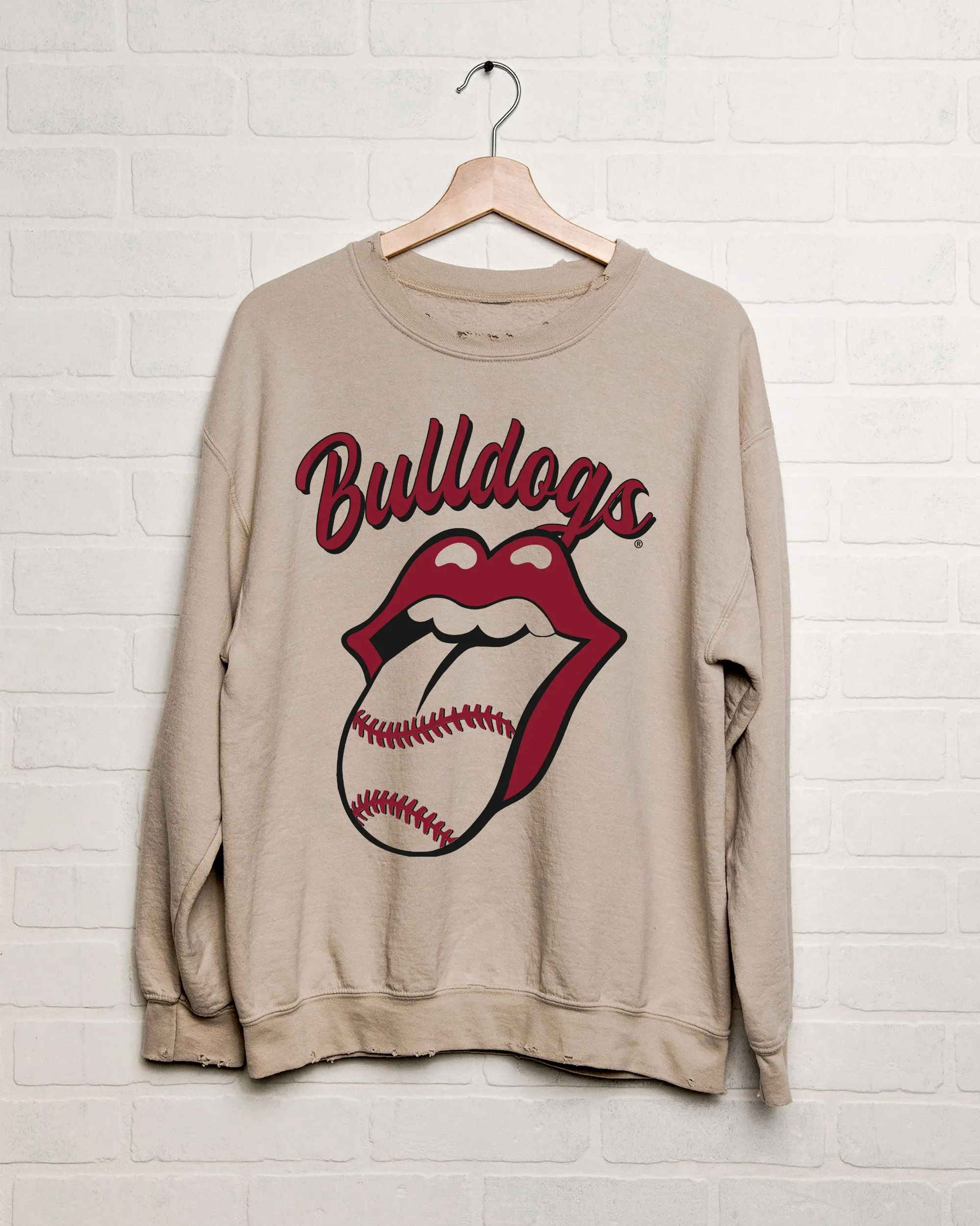 Rolling Stones MSU Bulldogs Baseball Lick Sand Thrifted Sweatshirt