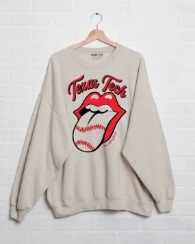 Rolling Stones Texas Tech Baseball Lick Sand Thrifted Sweatshirt