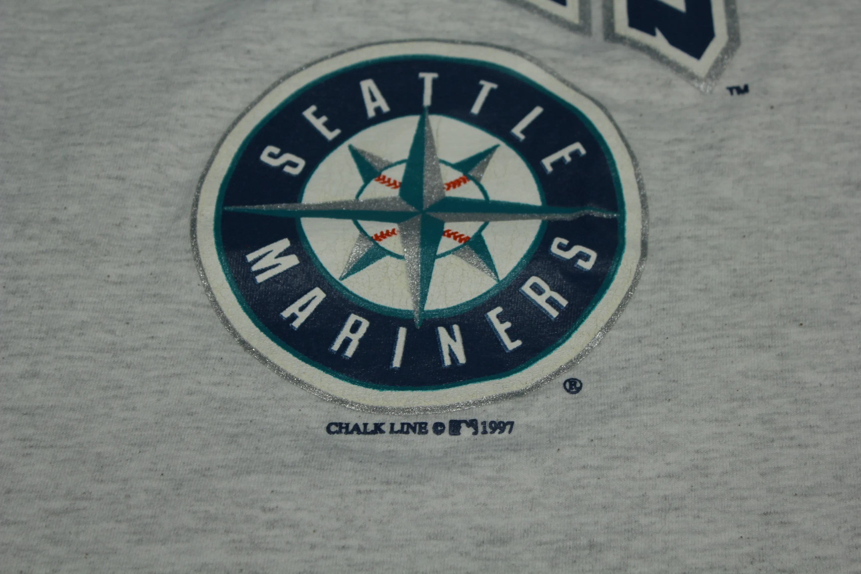 Seattle Mariners 1997 Vintage Chalk Line MLB Big Spell Out 90's T-Shirt