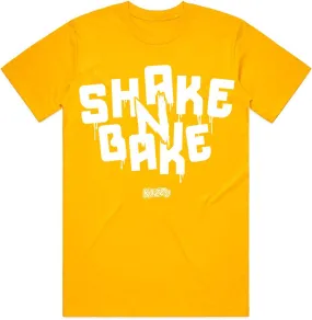 SHAKE N BAKE : Gold Sneaker Tees Shirt (white ink)