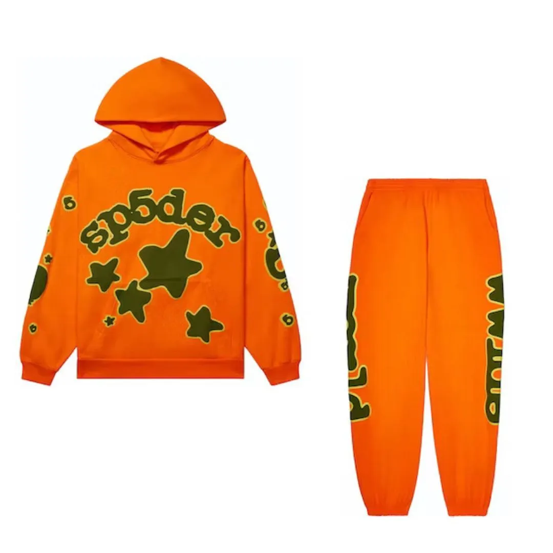 Sp5der Beluga Hoodie Orange Full Set