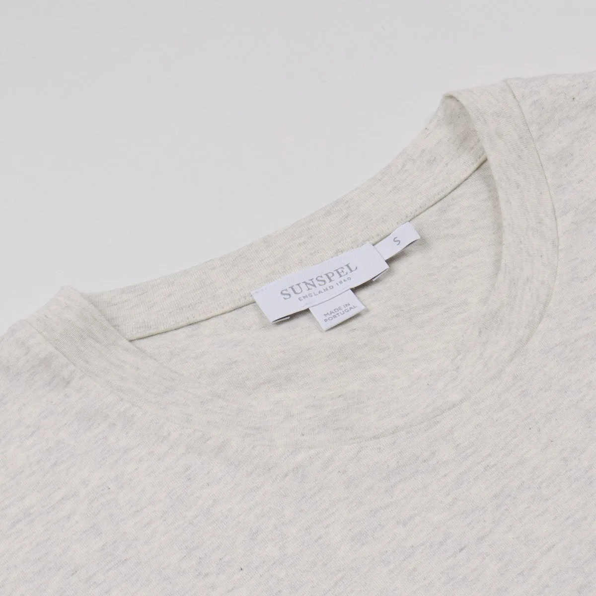 Sunspel - Short Sleeve Riviera Crew Neck T-shirt - Archive White Mel.