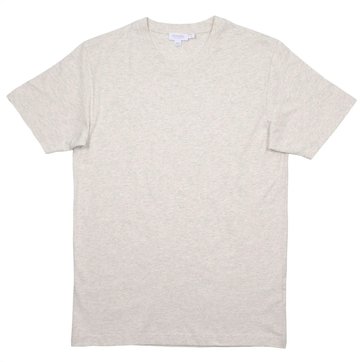 Sunspel - Short Sleeve Riviera Crew Neck T-shirt - Archive White Mel.